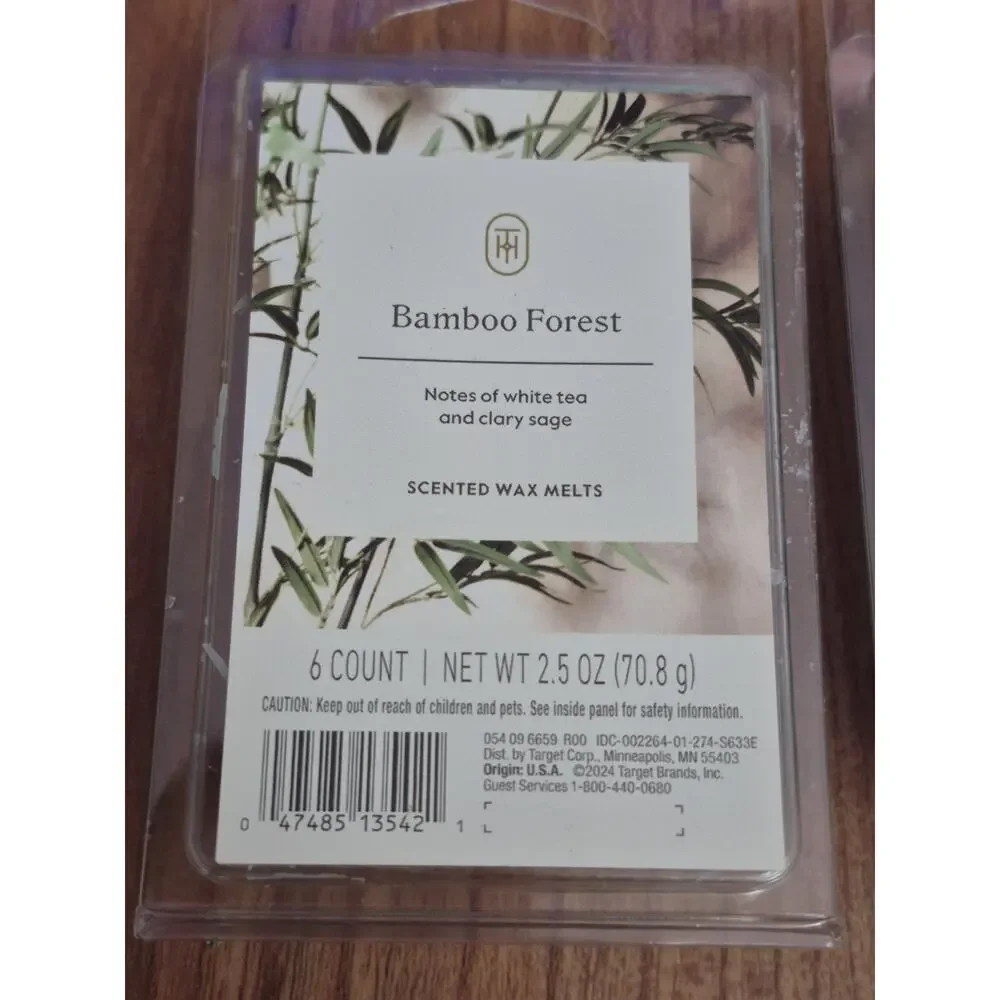 2 Threshold Bamboo Fresh Scented Wax Cube Melts Notes Of Sage & White Tea S32
